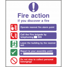 5 Point Fire Action - If You Discover A Fire